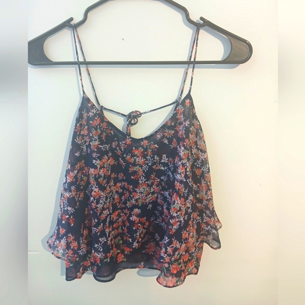 Floral Spaghetti Strap Top EXPRESS medium
